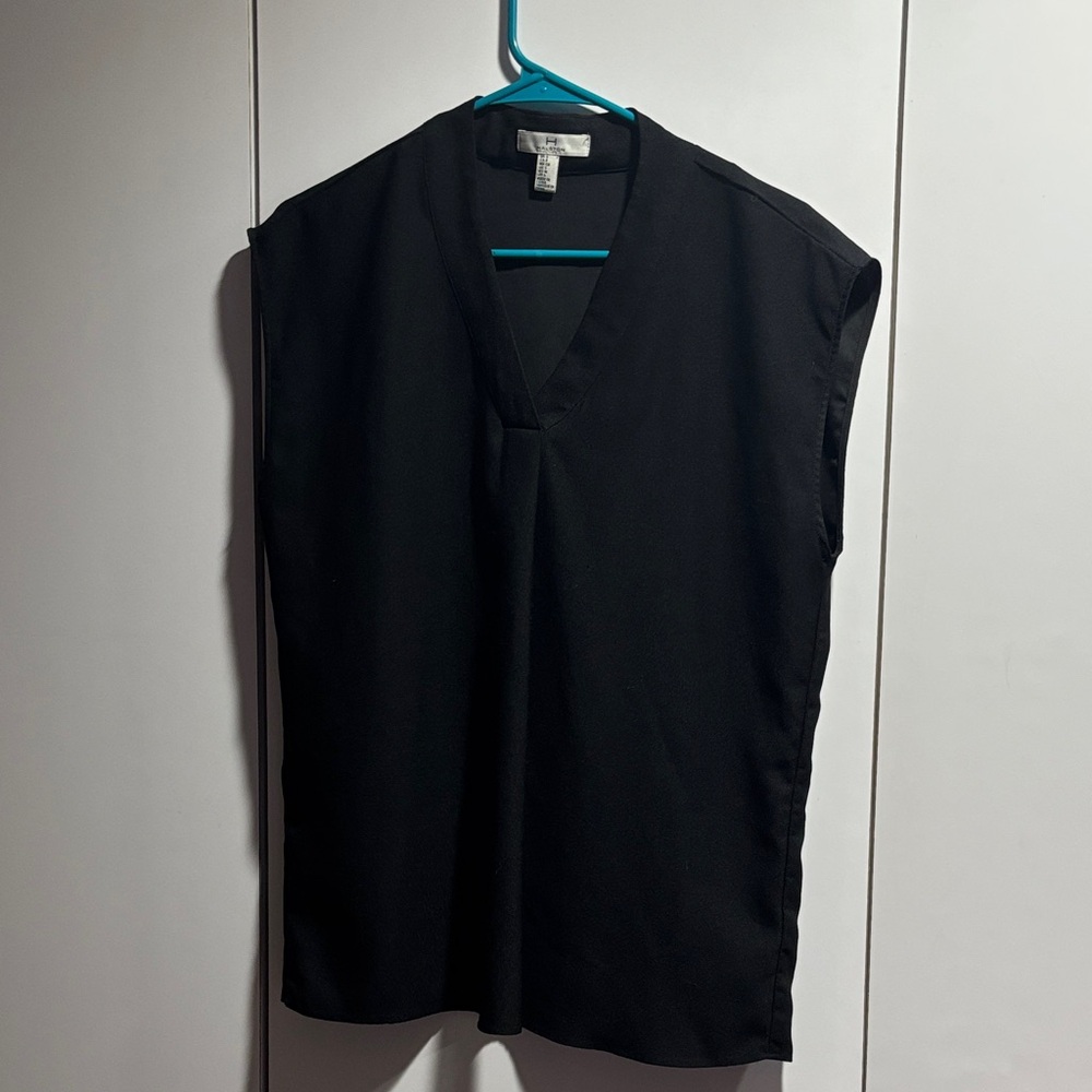 Halston Heritage V-Neck Black Tank Top small‎